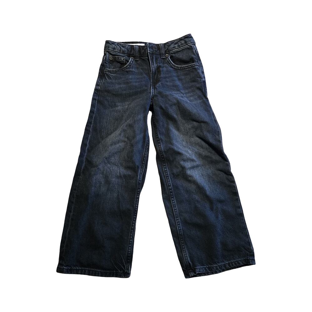 Zara Girl's Black Wide‎ Leg Jeans Size: 7